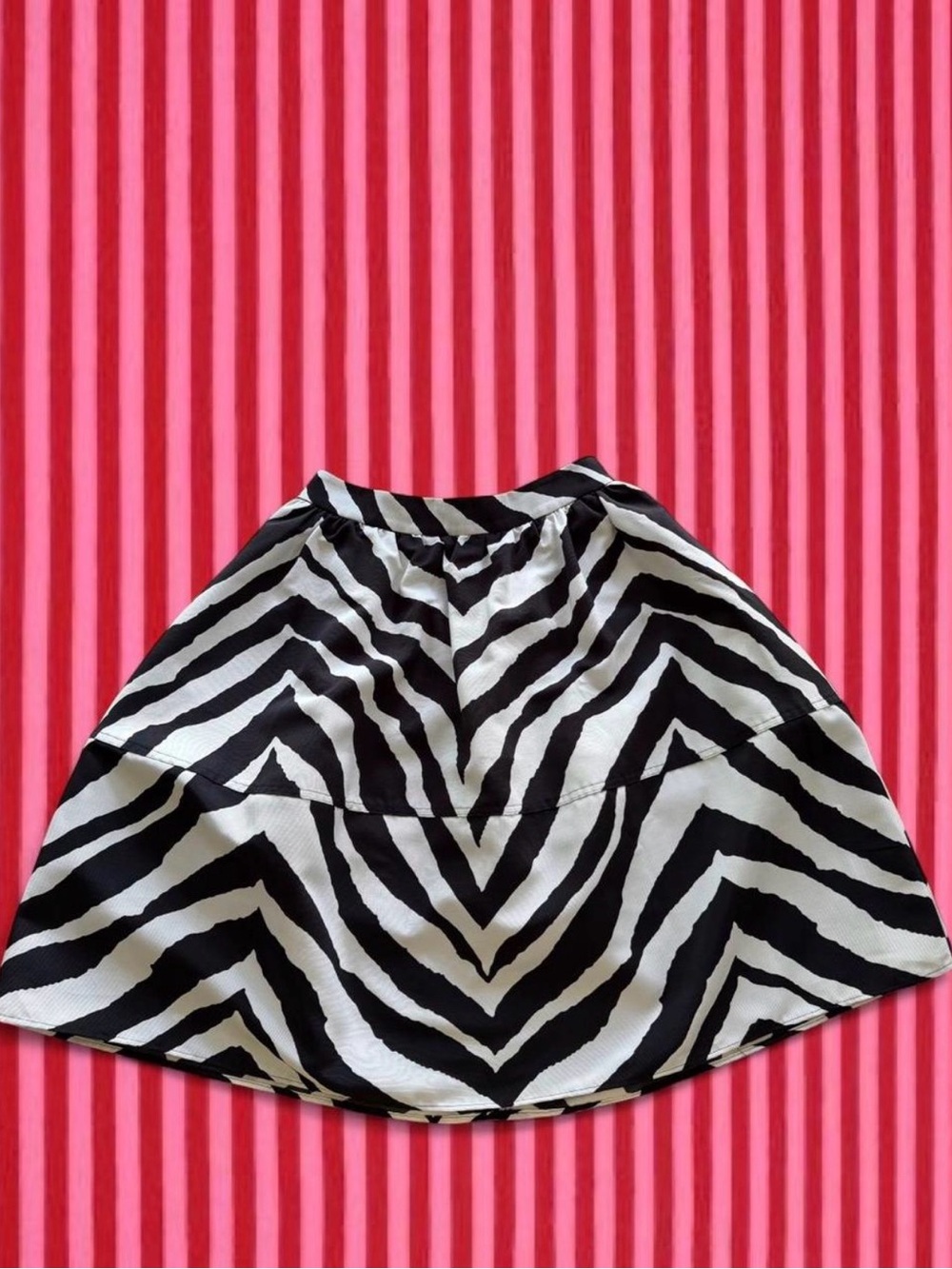 Express Black & White Zebra Circle Skirt